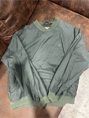 Members Only Olive Green Pullover Windbreaker